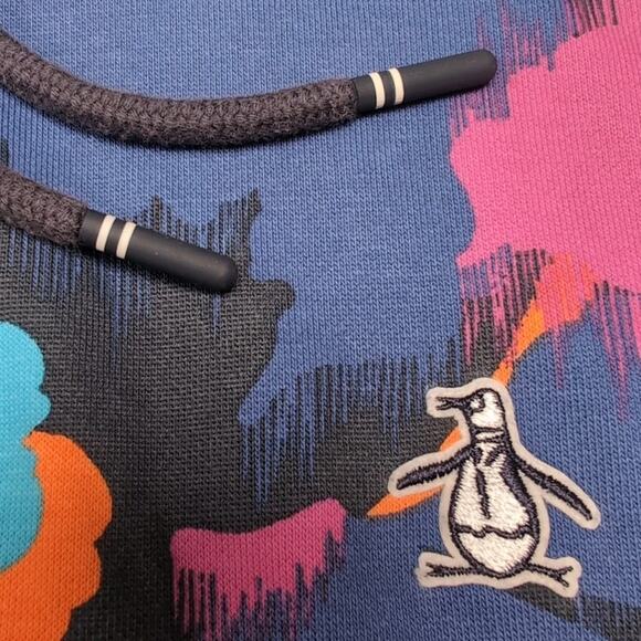 Original Penguin Pullover Hoodie Mens L Multicolor Abstract Organic Cotton Blend - Picture 7 of 16